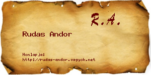 Rudas Andor névjegykártya