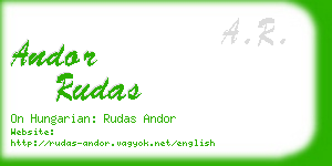 andor rudas business card